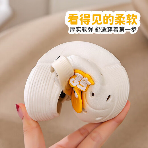 Children's Cartoon Cheese Crocs Summer Style Non-Slip Outerwear for Boys and Girls Baby Bathing Thick-Soled Sandal Slippers White Cheese Size 34-35/Shoe Inner Length Approximately 21.5CM