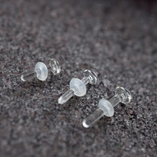 Fat Donglai's same lead-free glass earrings and lip nails, transparent for students and office workers, 1.2mm thick rod, thick needle, rod thick 1.2mm, length 12mm