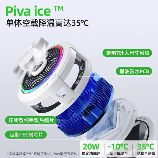 Piva Paiwei Ice B2 Mobile Phone Back Clip Magnetic Radiator Semiconductor Cooling Suitable for Apple Phone Feizhi Cooling Piva B2 Magnetic Back Clip Version Mobile Phone Radiator