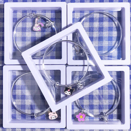 Popular Sanrio bracelet wholesale student version bracelet bell cute dog DIY internet celebrity jingle silver bracelet box 01 student bracelet-Culomi/1 bag