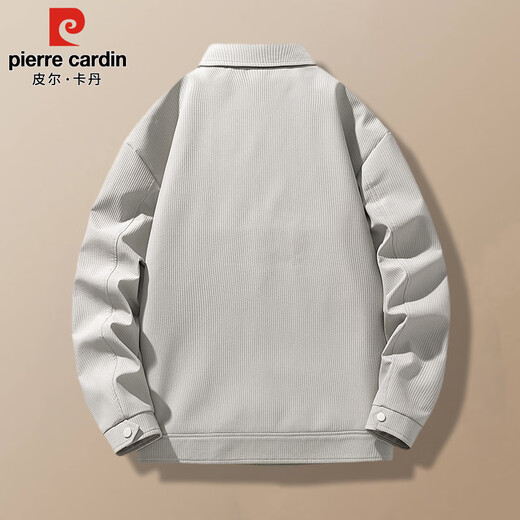Pierre Cardin jacket men's spring and autumn work clothes trendy fashion lapel clothes men's khaki XL