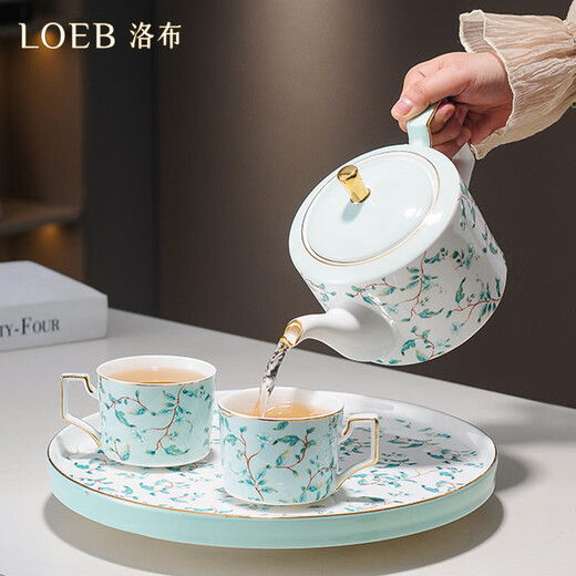 LOEB light luxury wedding gift, wedding gift for newlyweds, tea set, cup set, housewarming gift, rotatable eight-piece light fragrance and elegant water set