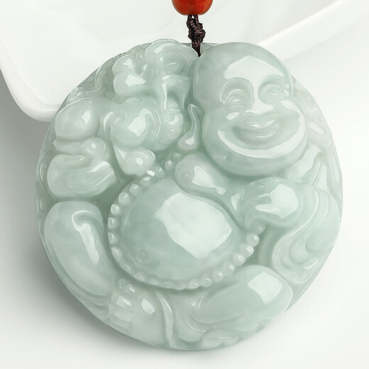 Oriental Jade Waxy Maitreya Big Belly Buddha Natural A Grade Jade Pendant Jade Pendant Birthday Gift for Women