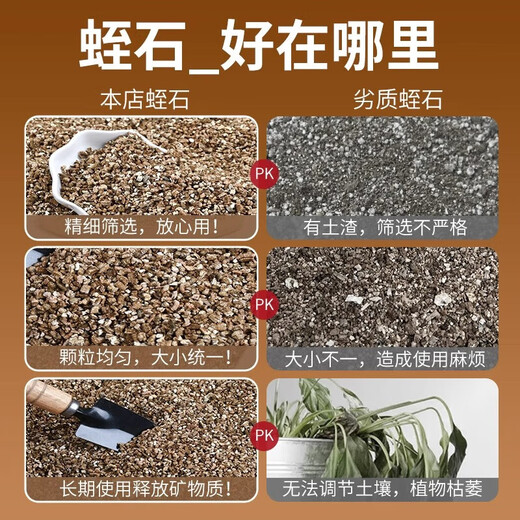 Cute fleshy vermiculite special soil for rose cuttings and flower cultivation, perlite particles, turtle egg hatching, hair root breeding, vermiculite 1-3 mm 5L