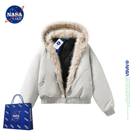 NASALIKE Official American Cleanfit Fur Collar Mountain Carving Jacket Cotton Jacket Men's Autumn and Winter Thickened Short Work Jacket Black 2XL (Recommended 155-180 Jin Jin equals 0.5 kg)