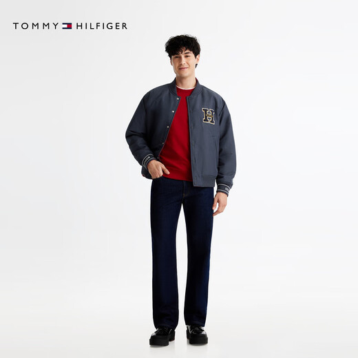 Tommy Hilfiger autumn and winter men's and women's water-repellent reversible American retro trendy flying baseball cotton jacket
