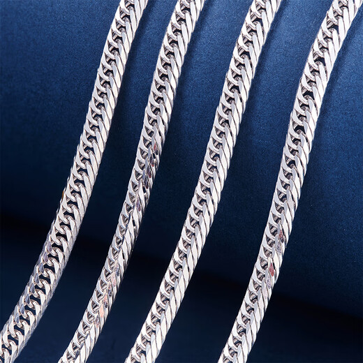 Meluxe PT950 platinum necklace men's horsewhip chain simple and versatile boss chain birthday gift about 14.32g-50cm