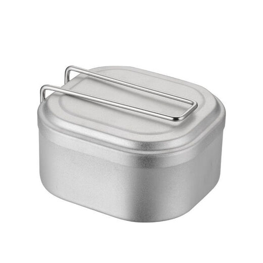 Hanboco aluminum lunch box, hygienic all-aluminum lunch box, nostalgic thickened old-fashioned lunch box factory outdoor camping aluminum lunch box lunch box, sandblasted handle 950ml