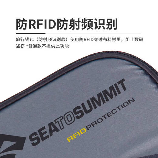 SEATOSUMMIT Sac de Rangement pour Documents de Passeport Portefeuille de Voyage Portable pour Hommes et Femmes Porte-Cartes de Grande capacité Gris-s Modèle Anti-RFID