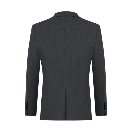 Qipai Retro Striped Three-piece Suit Suit with Vest Men's 2025 Autumn New Peaked Collar Formal Suit Retro Striped Three-piece Suit Charcoal Gray 46 (B46)