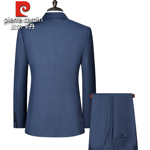 Pierre Cardin no-iron 100% pure wool suit suit for men 2025 spring and autumn new middle-aged high-end business formal two-piece suit gray plaid L 175/48