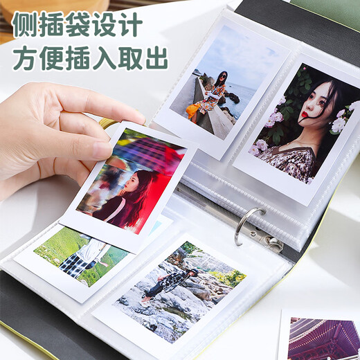 佐澜哲 相册本三寸拍立得影集大容量照片书明星小卡收纳册宝宝成长记录册火车电影票情侣纪念卡册 绿色