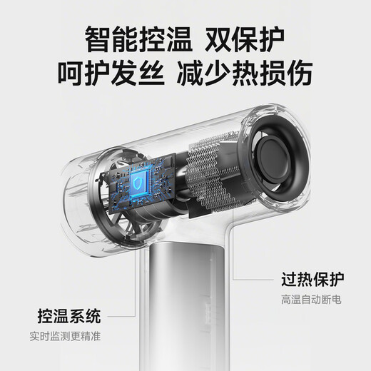 GBTW Rechargeable Dormitory Wireless Hair Dryer for Dormitory Students Unplugged High-speed High-Wind Silent Hair Dryer Ivory White Pro 27000 Batteries/10W Turn/100 Gears