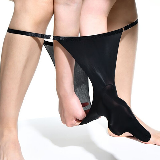 Adjustable ultra-thin stockings thong boys cute sexy oily super small underwear trendy transparent silky pants L84-E-black egg-shaped style 90-160Jin Jin is equal to 0.5 kg