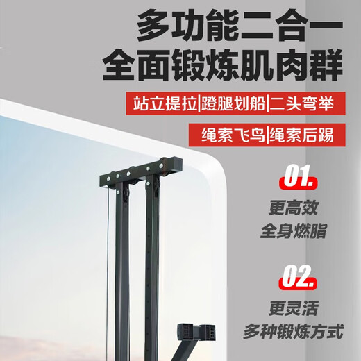 Langcai multifunctional dumbbell rowing machine high-position fitness abdominal equipment free weight folding home comprehensive training equipment black 186/56/203