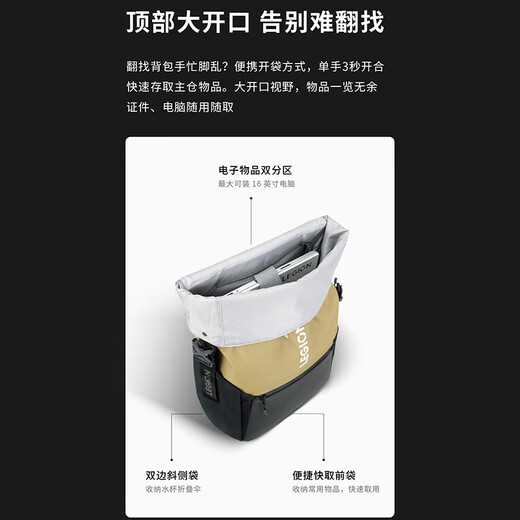 Lenovo Savior Multifunctional Backpack C4 3-second cache Expandable design Waterproof and anti-fouling Suitcase attachment Fashionable leisure travel bag Computer bag