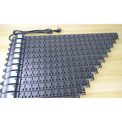 工业排插座大功率轨道接线板防漏电短路过载PDU机柜电源条fc yc1位带漏电保护无电源线