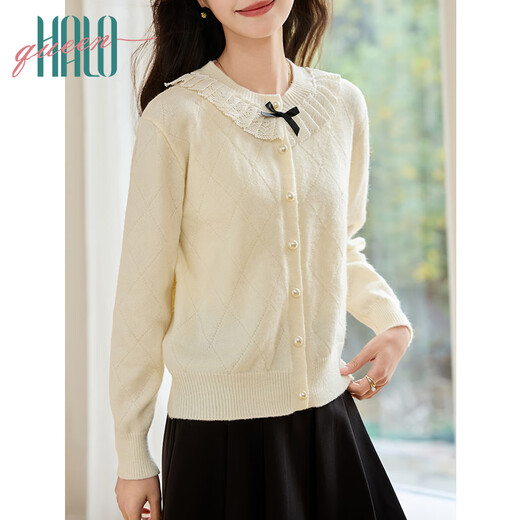 Halo Queen knitted cardigan women's French lace college style bow versatile cardigan H51Z021