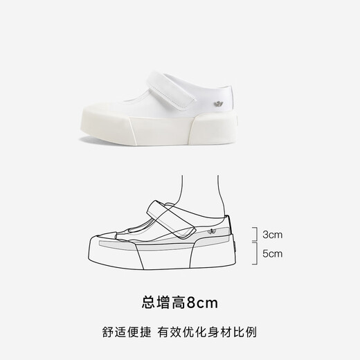 IJin 2024 nuevas zapatillas de 8 cm de espesor y de moda y simples solo patas para mujeres yf698abq blanco 36