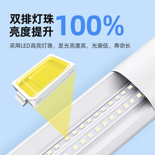 Deyan three-proof LED lamp integrated strip lamp display cabinet fluorescent lamp engineering super bright energy-saving industrial use curved surface type-1.2 meters-white light