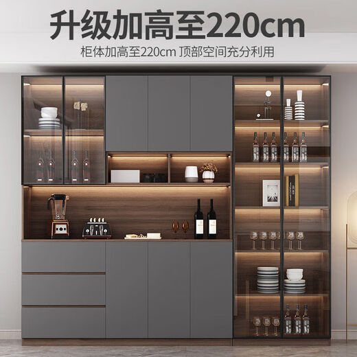 
Yu Mengxindi sideboard integrated wall high cabinet light luxury home living room wine cabinet dining tea cabinet kitchen storage sideboard style 12240 long delivery entry + installation