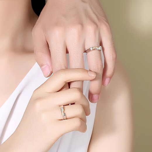 MZMZ Platinum Couple Ring PT950 Platinum Pairing Ring Wedding Valentine's Day Birthday Gift for Girlfriend and Wife Light Luxury Style - Live Pairing Ring Local Warehouse/Next Day Delivery