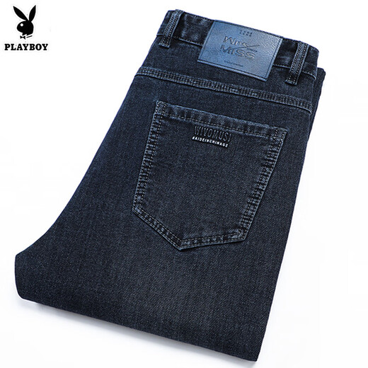 
Playboy (PLAYBOY) high-end summer thin jeans middle-aged men straight high waist pants dad business casual pants fashion middle blue [3890 models] summer thin 32 sizes (waist 2 feet 5)