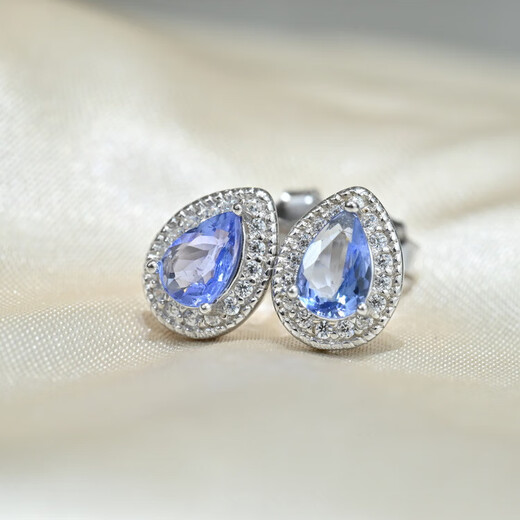 Colorful Jewelry Flashing Blue S925 Tanzanite Stud Earrings 6*3