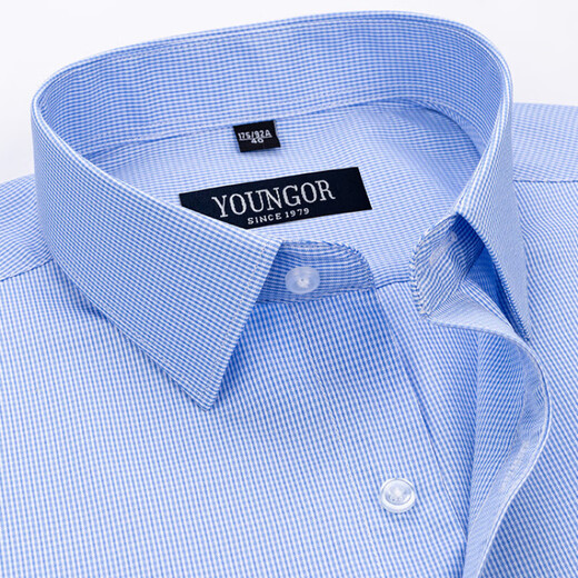 Yager CEO Men's Short-sleeved Shirt Summer Pure Cotton Business Casual Professional Outfit Anti-Wrinkle-Free Middle-aged Stripes DX6630 38 Suggestions [100-120Jin [Jin equals 0.5 kg]]