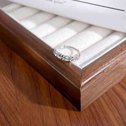 Lingmeng 999 sterling silver ring for women, non-fading, fashionable and personalized, four-leaf clover, pure silver, Korean style, young girl, hypoallergenic ring, real silver, lucky you, four-leaf clover ring, 5.853g, real silver, solid