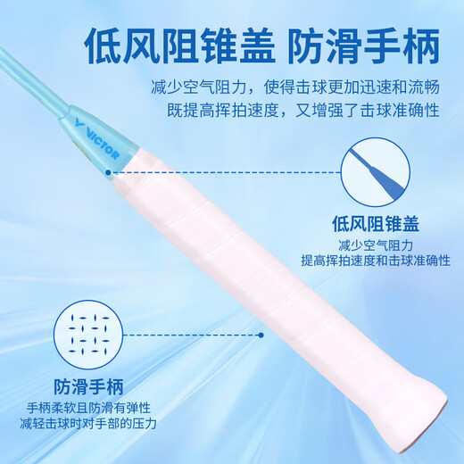 威克多（VICTOR）胜利羽毛球拍龙年全碳素高磅铁锤TK-HMRL EX/A/5U云峰白 穿线拍