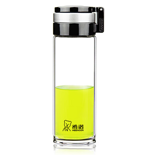 希诺（HEENOOR）玻璃杯 480ML-695ML 泡茶杯子 附杯套 适合男士 使用场景多样 695ML_专柜款_送黑色提绳套_