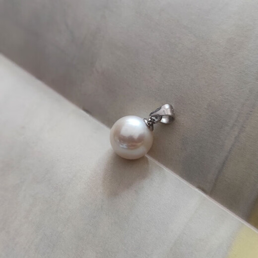Apocalypse Century Freshwater Pearl Pendant Single White Ball Pendant Necklace 925 Silver Chain 8-9mm Pearl Gold Pendant + 45cm Chain