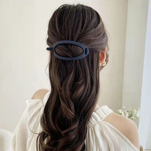 Manfuyu simple updo hair artifact ponytail one-word clip horizontal clip hairpin back of the head clip headwear feminine fashion hairpin one-word clip purple gray