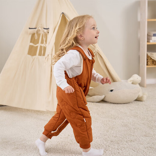 Children's overalls for boys and girls in autumn and winter, one-piece velvet cotton pants, baby open-fit children's infant thickened outer pants, quiet gray 90 Height 75-85cm/weight 25Jin Jin is equal to within 0.5 kg