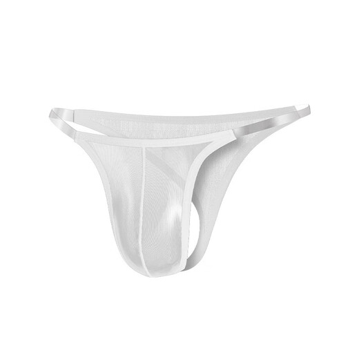 T-string sexy men's sexy transparent mesh underwear with low-waisted T-pants for men's super elastic fitness black this is black M