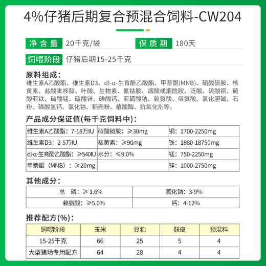 New Hope Liuhe Feed Premix Concentrated Pig Feed Suckling Piglet Piglet Special Fattening Nursery Pig Feed 8% Medium and Large Pig XW38 20kg