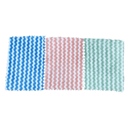 Tea towel coral velvet wavy pattern tea towel absorbent dishcloth cleaning cloth cationic thickened tea towel non-stick oil tea table 20*20 3 pieces random color