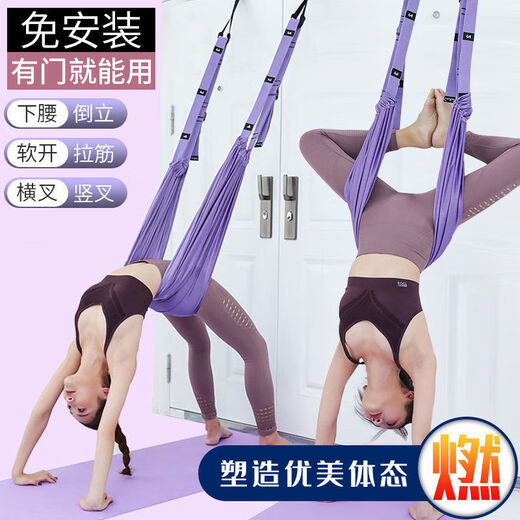 温以嘉悬挂式瑜伽吊绳家用下腰倒立一字马神器舞蹈压腿柔韧性训练拉 紫色