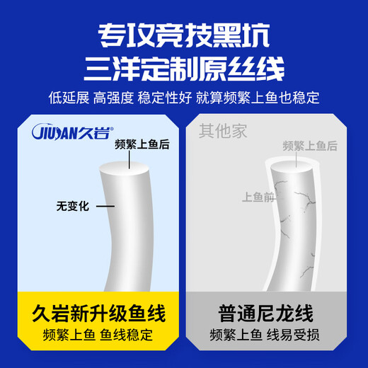 Jiuyan Langjiao knotless rock tooth sub-line double hook finished competitive black pit stealing donkey embarrassing fish improved crucian carp hook tied 75cm knotless competitive rock tooth hook 8 lines 0.8 No Specifications