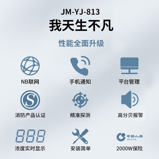 GANGQI JM-PA-007 Prevent gas poisoning household carbon monoxide alarm gas alarm CO induction coal stove charcoal burning honeycomb gas smoke alarm artificial coal gas detection 813 carbon monoxide alarm 4G model