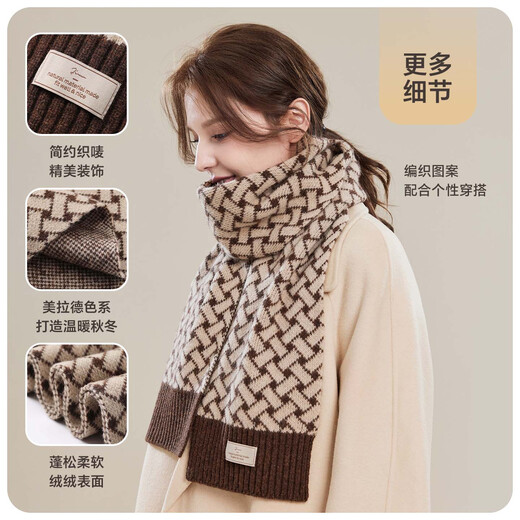 JIUMU pure wool scarf women's autumn and winter warm scarf birthday Christmas gift for girls