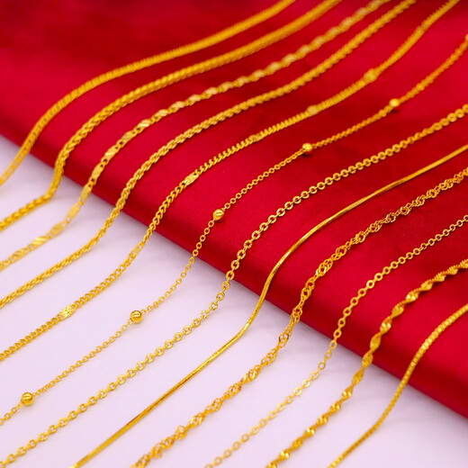 Bhiodha old phoenix 999 Vietnamese sand gold necklace women's imitation 18k gold snake bone chain gold-plated single chain without pendant clavicle small twist 60cm