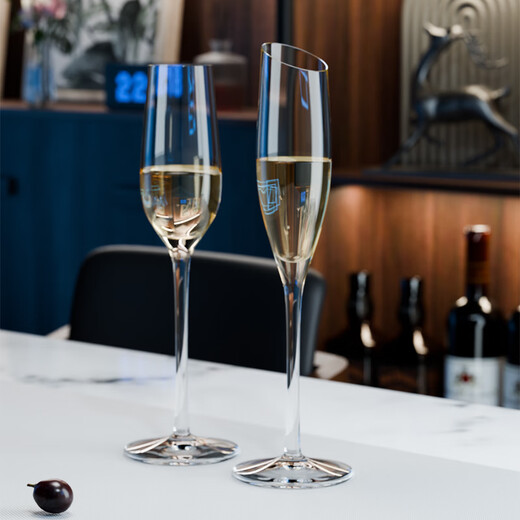 Crystal glass white wine glass set handmade champagne glass high-value goblet tulip white artificial crystal flute type 2 pieces