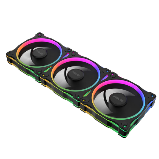 ASUS PRIME MR120 ARGB schwarzer Reverse-Blade-Gehäuselüfter im Dreierpaket. 28 mm dicker Lüfterrahmen/geräuscharm/doppelseitiger bunter ARGB-Lichteffekt/LED-Lampenperlen-Array