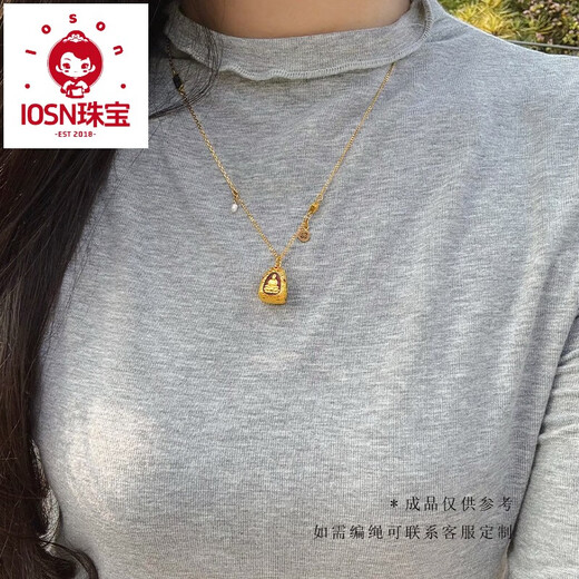 Iosn Gutai Pure Gold Erawan Buddha Gold Necklace Pendant Transfer Beads Intangible Cultural Heritage Ancient Method High Temperature Blue Burning Pendant Does Not Include Chain Pure Gold-Burned Blue Erawan Buddha Pendant - Single 2.96g