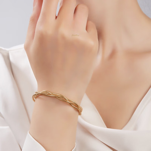 OeinOEIN2025 new 18K gold bracelet Italian gold three-strand air bracelet couple bracelet gold six-strand