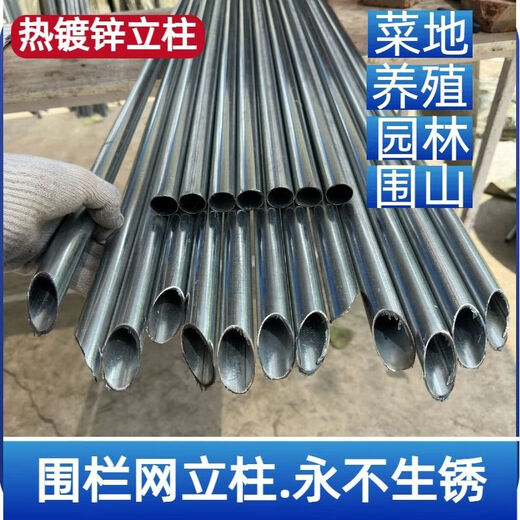 Fence column pole thickened pointed steel pipe column barbed wire fence round pipe outdoor anti-rust iron column fence 4-point pipe round pipe with one end pointed guardrail strong and durable 1.9 meters long