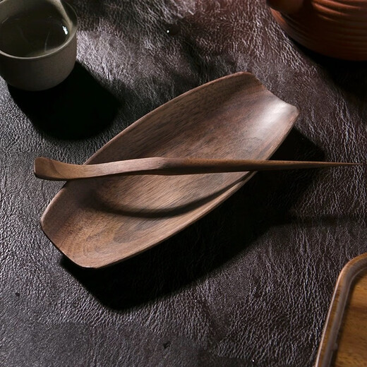 Wen Yijia wooden tea set two-piece set household tea pick tea spoon tea spoon tea accessories wake up tea lotus wooden tea set