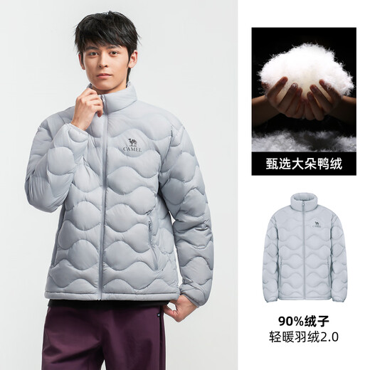 Camel Women's Down Jacket Autumn and Winter New Men's and Women's Lightweight High Puff Warm Windproof Anti-static Jacket